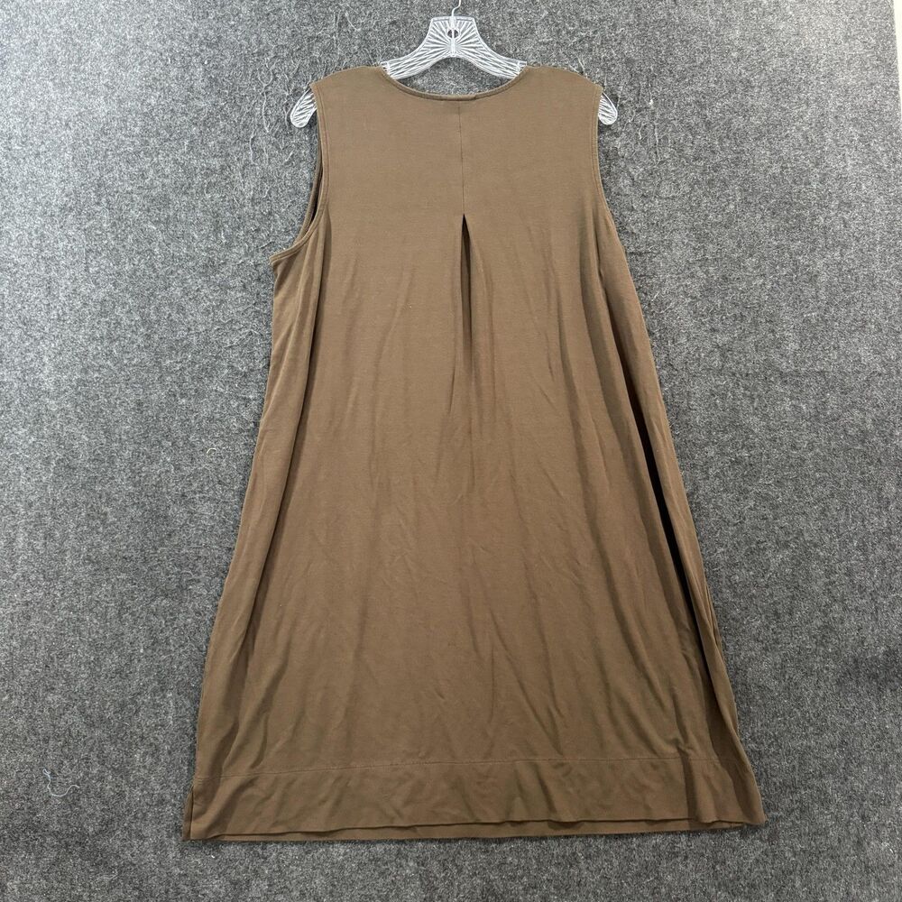 J. Jill Wearever Collection Dress Women's 1X Brown Tank Trapeze Swing Jersey - Picture 6 of 8